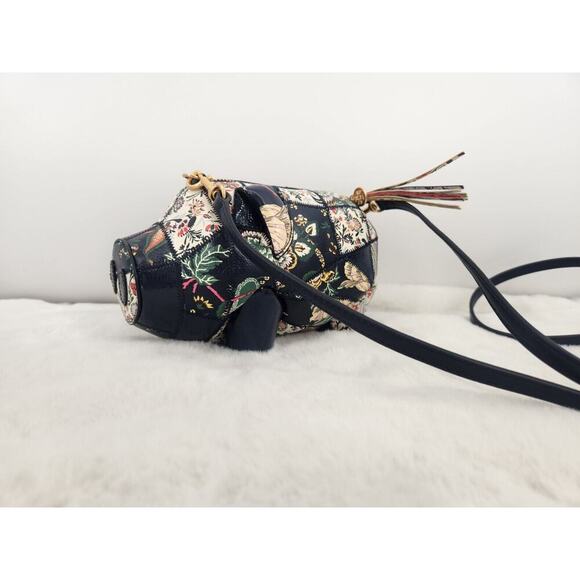 Tory Burch Peggy the Pig Small Leather Shoulder Bag Rare 6"W x 4"D x 4.5"H - Picture 3 of 15